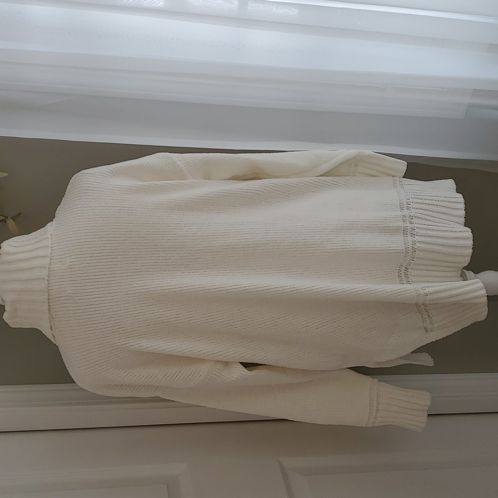 Womens Cream High low sweater - Picture 4 of 8